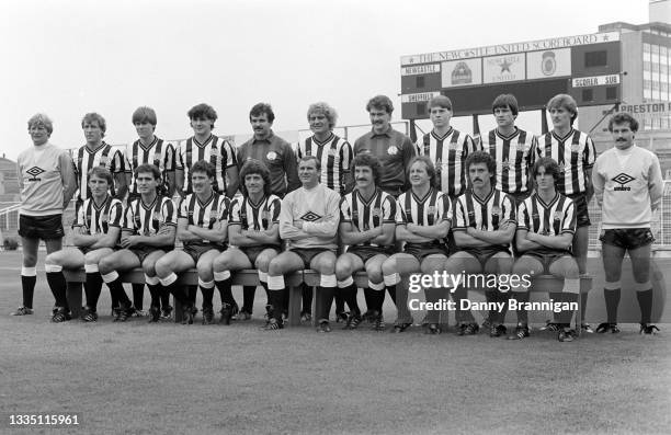 Newcastle United First Team Squad pictured ahead of the 1983/84 Season, back row left to right, Coach Willie McFaul, Steve Carney, Neil McDonald,...