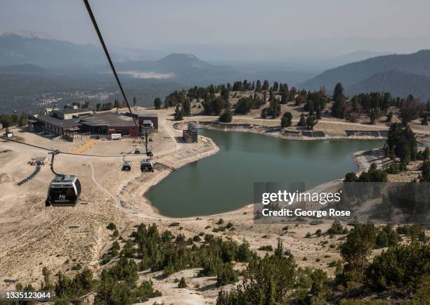 When the snow melts, Mammoth Mountain ski area opens up its extensive trails to hikers and mountain bike riders as viewed on August 12 near Mammoth...