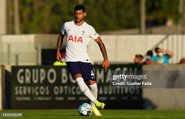 Cristian Romero of Tottenham Hotspur FC in action during the UEFA Europa Conference League match between FC Pacos de Ferreira and Tottenham Hotspur...