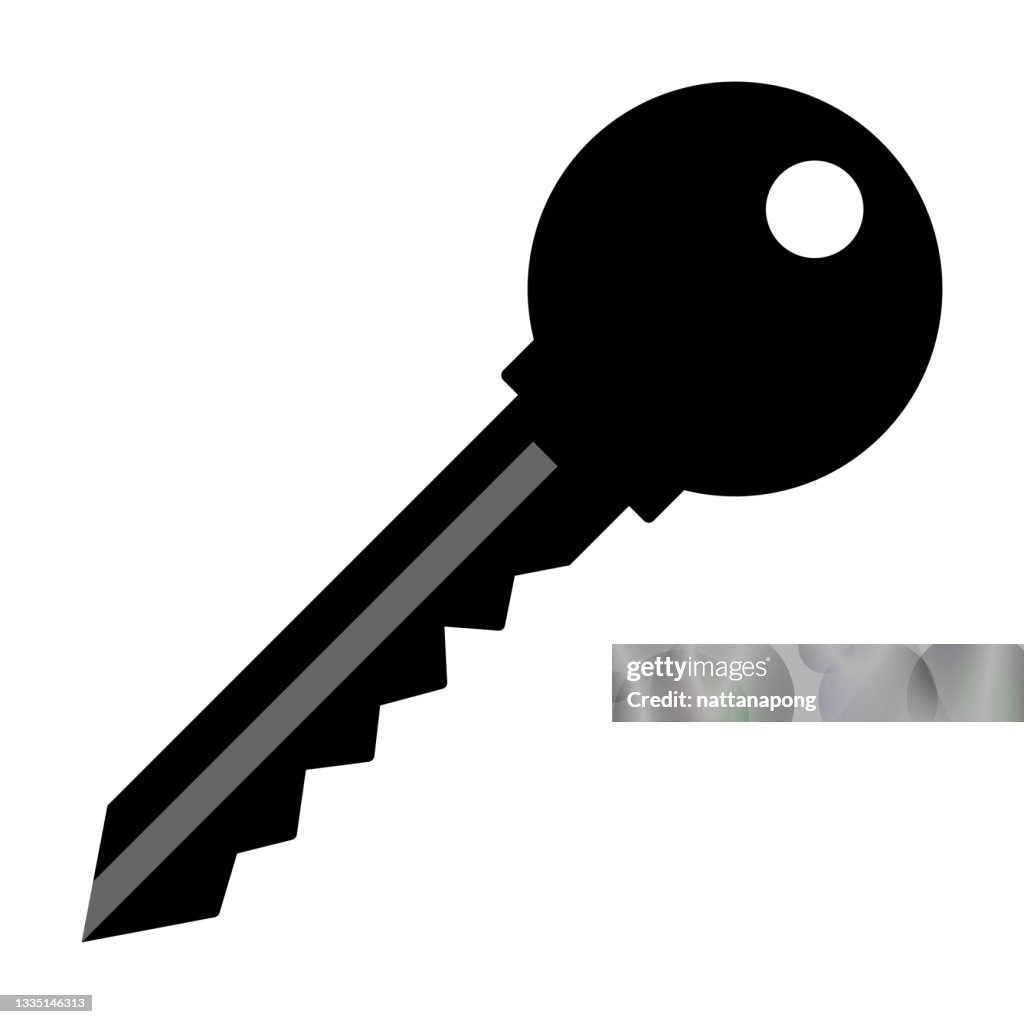 Key Flat Design Key In Black Flat Design High-Res Vector Graphic - Getty Images