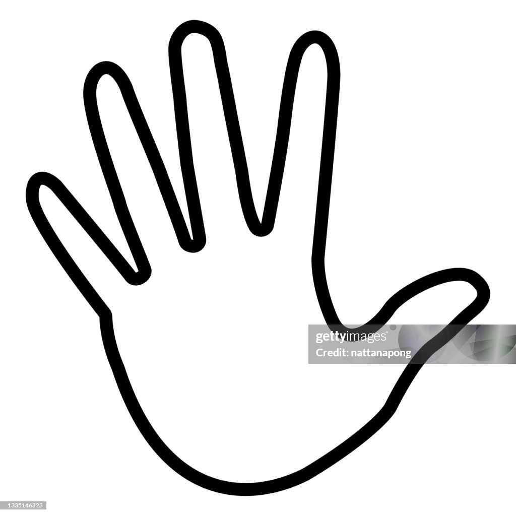 Simple Right Hand Right Hand In White Line Flat Design High-Res Vector Graphic - Getty Images