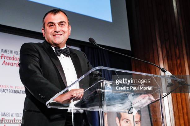 Achievement awardee Ali Soufan speaks at the 2021 James W. Foley Freedom Awards at National Press Club on August 19, 2021 in Washington, DC. The...