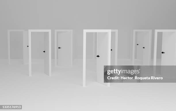 open doors - find your way - white doorway stock pictures, royalty-free photos & images