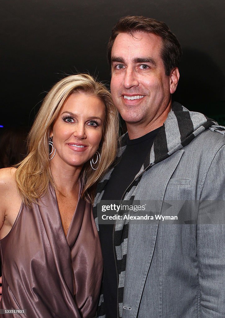 Jeff Riggle Comedian Rob Riggles and Tiffany Riggle pose in the VIP Lounge at ...