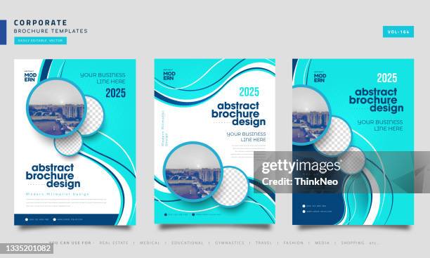 stockillustraties, clipart, cartoons en iconen met collection of brochure flyer template layout background design. booklet, leaflet, corporate business annual report layout - annual report layout