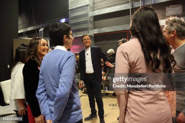 The television host Fabrizio Frizzi in the studios of the television program "L'Eredità". Rome , January 15th, 2018