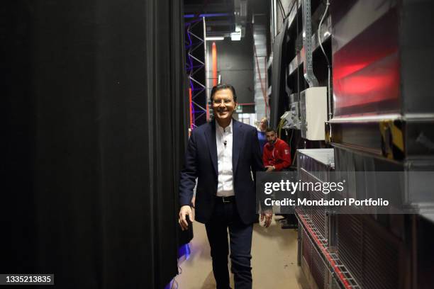 The television host Fabrizio Frizzi in the studios of the television program "L'Eredità". Rome , January 15th, 2018