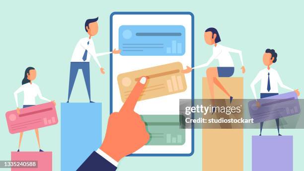 digital marketing concept - man shopping stock illustrations