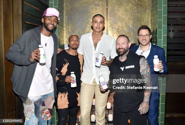 Maurice Harkless, Mubarak Malik, Kyle Kuzmar, Kirk Myers and Adam Louras attend the Barcode Pinot Noir Launch Party hosted by Kyle Kuzma at Catch LA...