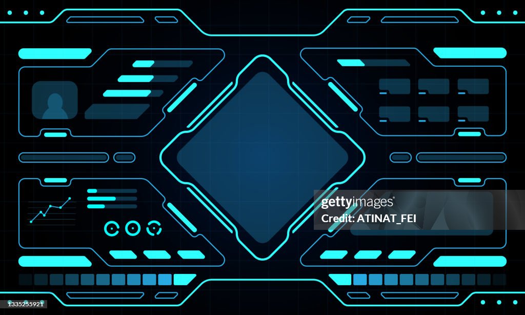 Blue Control Panel Abstract Technology Interface Hud High-Res Vector ...