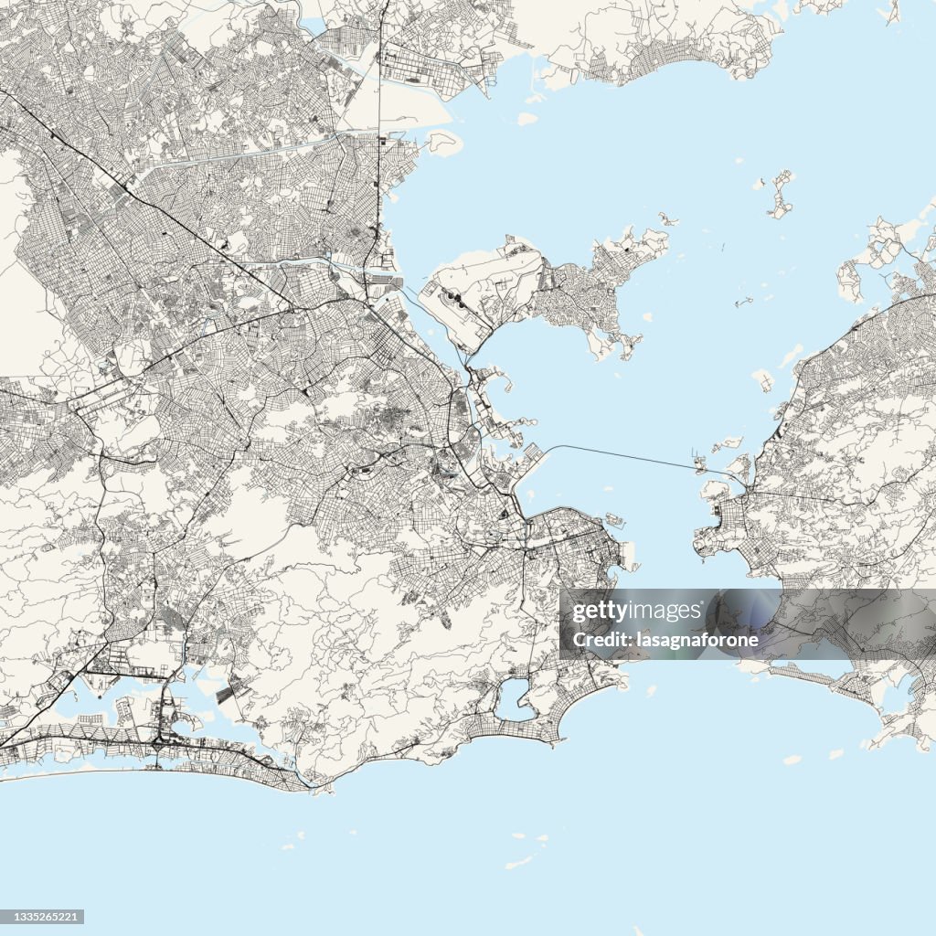 Rio De Janeiro, Brazil Vector Map