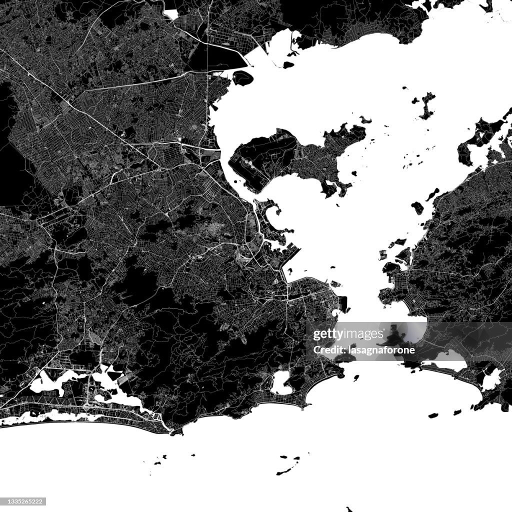 Rio De Janeiro, Brazil Vector Map