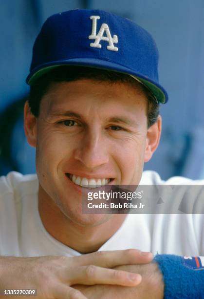 Los Angeles Dodgers Steve Sax before game of the Los Angeles Dodgers against Houston Astros at Dodgers Stadium, June 8, 1985 in Los Angeles,...