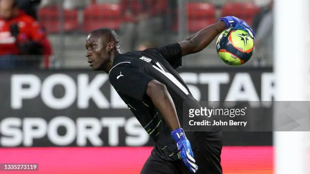 Goalkeeper of Rennes Alfred Gomis during the Play-offs, 1st leg UEFA Europa Conference League match between Stade Rennais and Rosenborg BK at Roazhon...