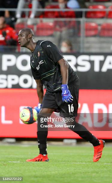 Goalkeeper of Rennes Alfred Gomis during the Play-offs, 1st leg UEFA Europa Conference League match between Stade Rennais and Rosenborg BK at Roazhon...