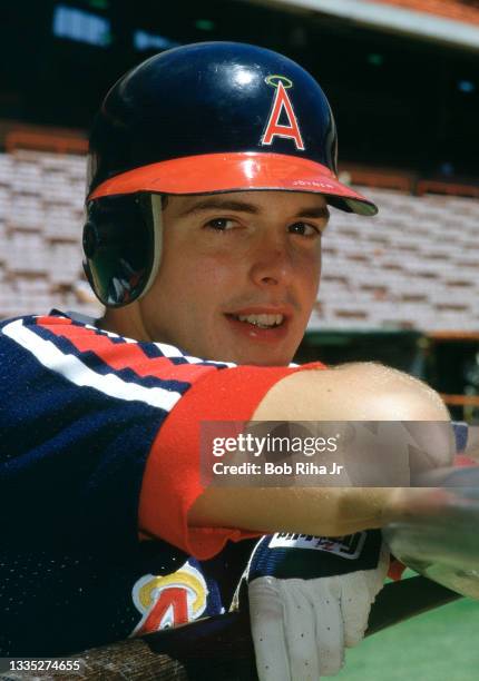California Angels Wally Joyner before MLB playoff game against the Toronto Bluejays, July 20, 1986 in Anaheim, California.