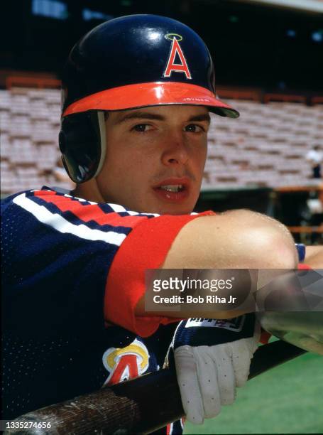 California Angels Wally Joyner before MLB playoff game against the Toronto Bluejays, July 20, 1986 in Anaheim, California.