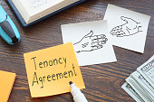 Tenancy agreement is shown on the business photo using the text