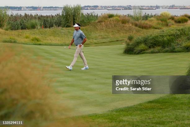 Bubba Watson of the United States walks to the 14th green during the second round of THE NORTHERN TRUST, the first event of the FedExCup Playoffs, at...