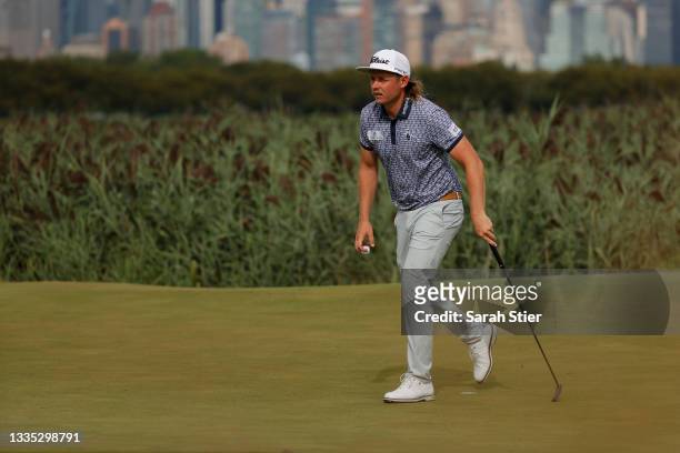 Cameron Smith of Australia walks off the 14th green during the second round of THE NORTHERN TRUST, the first event of the FedExCup Playoffs, at...