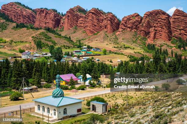 remarkable jeti-oguz valley, issyk-kul, kyrgyzstan - kyrgyzstan city stock pictures, royalty-free photos & images