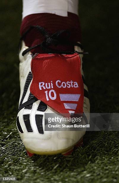 General view of Rui Costa's football boot taken during the Portugal v South Korea, Group D, World Cup Group Stage match played at the Incheon Munhak...
