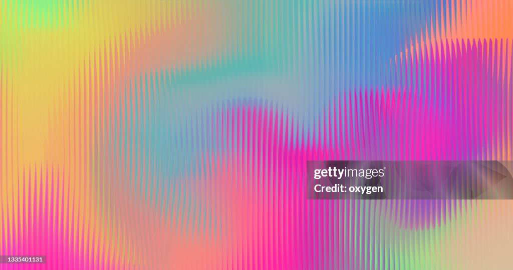 Multicolored Striped Twisted Morphing Shape Background. Abstract geometric 3D render Lines