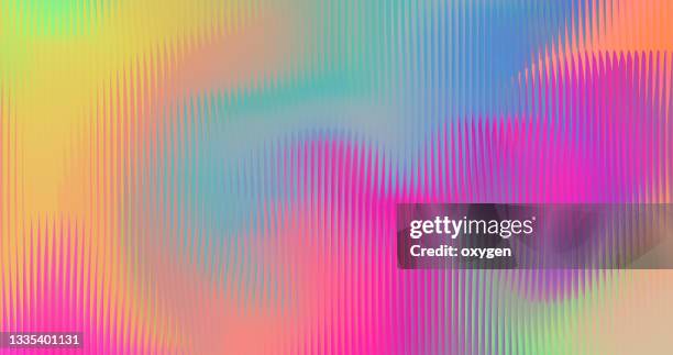 multicolored striped twisted morphing shape background. abstract geometric 3d render lines - verde creatività foto e immagini stock