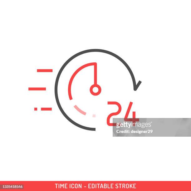 time icon. 24 hours fast delivery icon vector design. - clock face stock illustrations