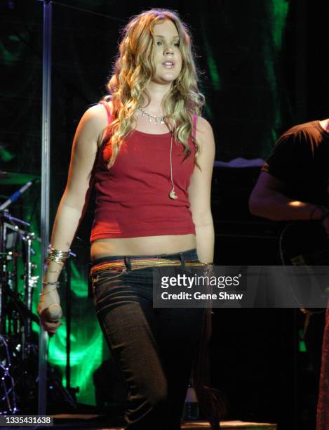 British Soul, and Pop singer Joss Stone performs on stage at Irving Plaza, New York, New York, March 10, 2004.