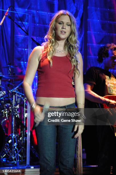 British Soul, and Pop singer Joss Stone performs on stage at Irving Plaza, New York, New York, March 10, 2004.