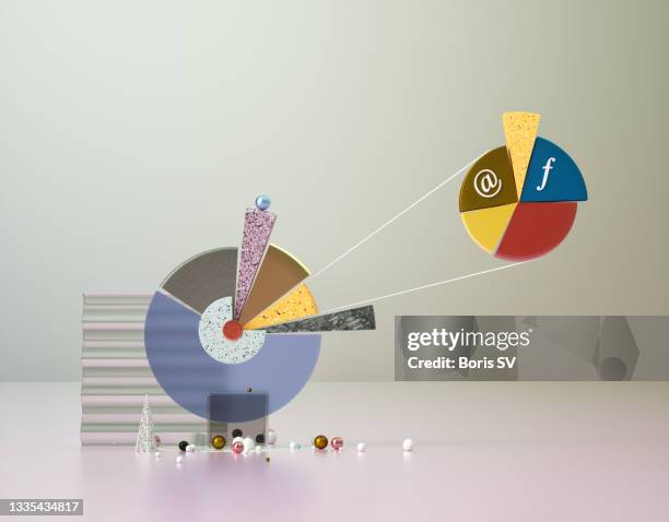 pie of pie chart - 3d pie chart stock-fotos und bilder