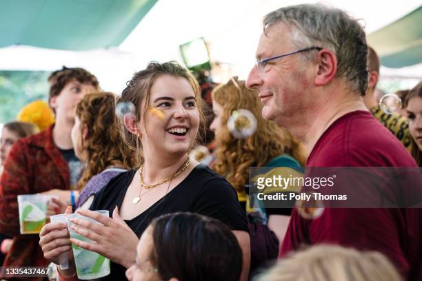 Fans watch Laura Marling perform a secret set at Green Man Records during the 2021 Green Man Festival on August 21, 2021 in Crickhowell, United...