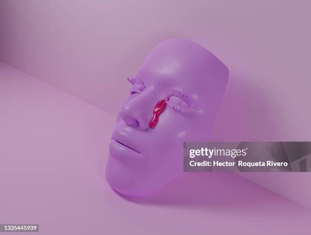 3d render of woman crying, violence and discrimination concept - encolerizado imagens e fotografias de stock