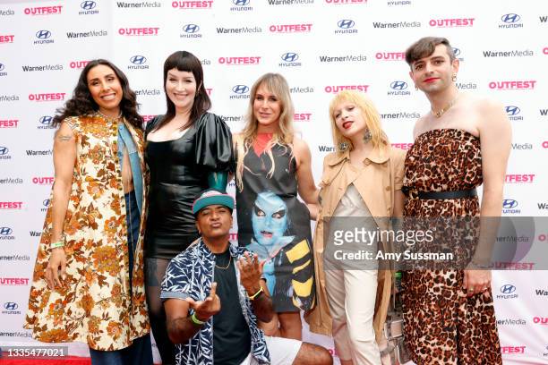 River Gallo, Our Lady J, D'Lo, Zackary Drucker, Mz Neon, and Jacob Tobia attend Outfest Los Angeles LGBTQ Film Festival's 5th Annual Trans and...