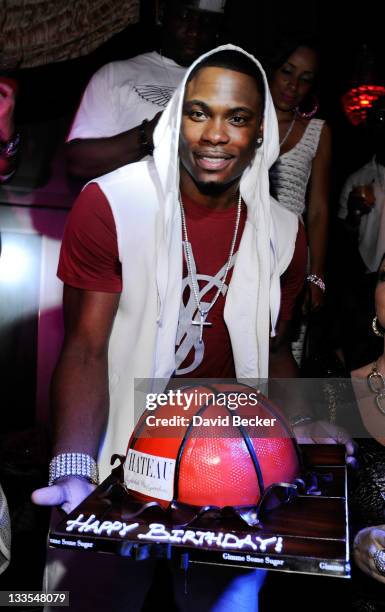 Player Marcus Banks celebrates his birthday at the Chateau Nightclub & Gardens at the Paris Las Vegas on November 19, 2011 in Las Vegas, Nevada.