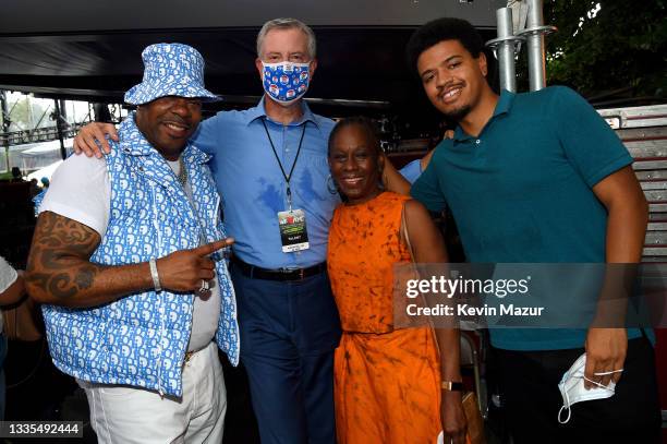 Busta Rhymes, New York City Mayor Bill de Blasio, Chirlane McCray, and Dante de Blasio attend We Love NYC: The Homecoming Concert Produced by NYC,...