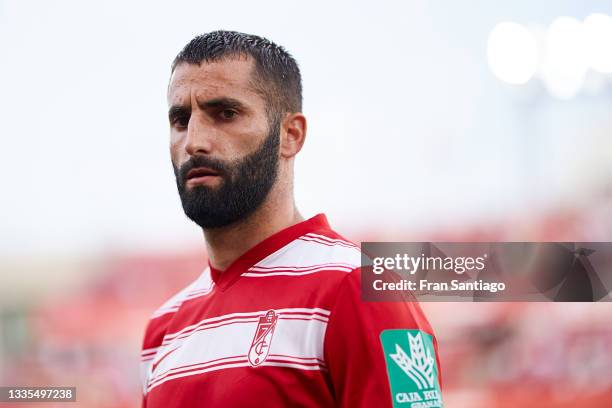 Maxime Gonalons of Granada CF looks on during the La Liga Santander match between Granada CF and Valencia CF at Nuevo Estadio de Los Carmenes on...