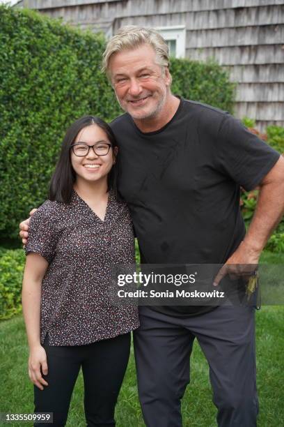 Lily Hevesh and Alec Baldwin attend the pre-party for The 2021 HamptonsFilm Summer Docs Series premiere of "Lily Topples the World" on August 21,...