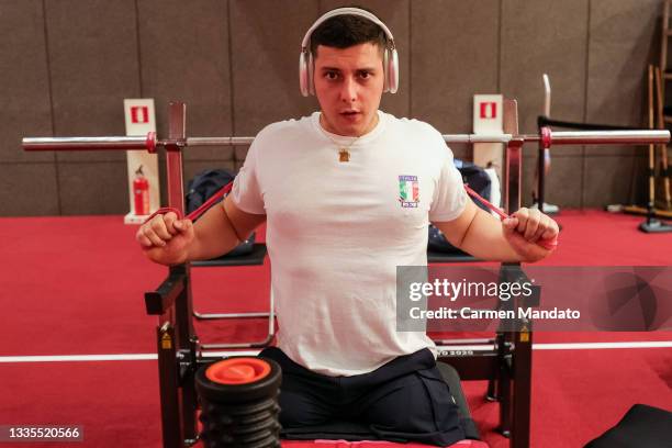 Donato Telesca of Italy trains ahead of the Tokyo 2020 Paralympic Games at Tokyo International Forum on August 22, 2021 in Tokyo, Japan.