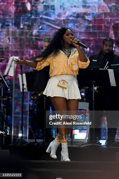 Remy Ma performs at the We Love NYC: The Homecoming Concert at the Great Lawn in Central Park on August 21, 2021 in New York City. We Love NYC: The...