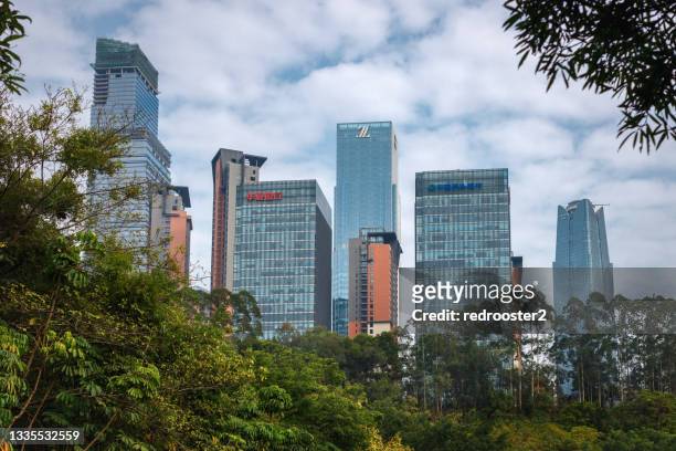 business district in chinese city - guangxi stock pictures, royalty-free photos & images