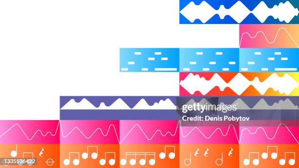 audio tracks in the editor. - audio editing stock illustrations