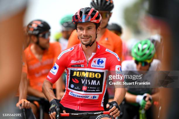Primoz Roglic of Slovenia and Team Jumbo - Visma red leader jersey prepares for the race prior to the 76th Tour of Spain 2021, Stage 9 a 188 km stage...
