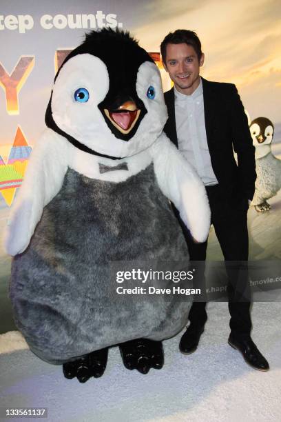 Elijah Wood attends the European premiere pre party of Happy Feet Two at The Great Connaught Rooms on November 20, 2011 in London, United Kingdom.