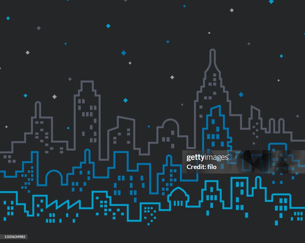 Cityscape Line Abstract Silhouette Background