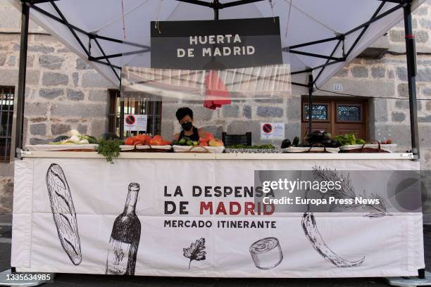 One of the stalls that make up the market La Despensa de Madrid, in the Plaza de la Constitucion in Moralzarzal, on 22 August, 2021 in Moralzarzal,...