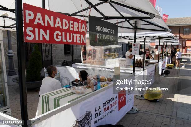 One of the stalls that make up the market La Despensa de Madrid, in the Plaza de la Constitucion in Moralzarzal, on 22 August, 2021 in Moralzarzal,...