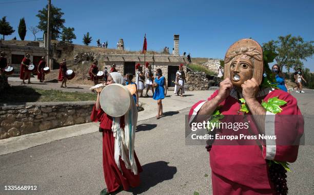 Opening parade of the Roman Festival in Honor of the God Bacchus, on 22 August, 2021 in Baños de Valdearados, Burgos, Castilla y Leon, Spain. The...