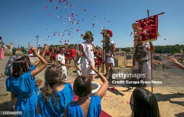 Inauguration of the Roman Festival in Honor of the God Bacchus, on 22 August, 2021 in Baños de Valdearados, Burgos, Castilla y Leon, Spain. The...